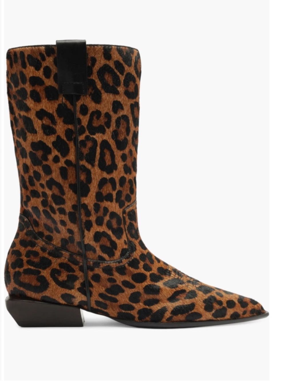SCHUTZ Ashley Leopard Print Mid-Calf Heeled Boots EUC - Picture 6 of 16